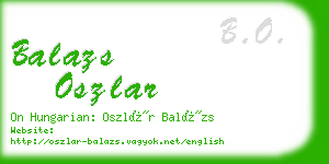 balazs oszlar business card